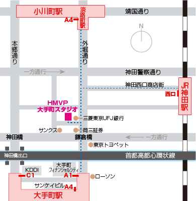 HMVP大手町スタジオ地図